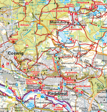 Radkarte, Fahrradkarte, Regionalkarte, ADFC, Dresden, Riesa, Döbeln, Meißen Radebeul, Pirna, Freiberg, Sächsische Schweiz, Elbe