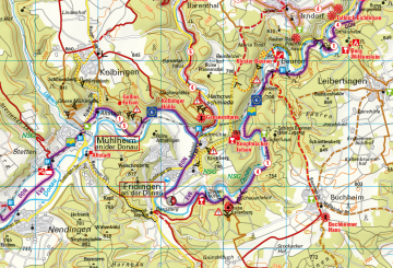 Radkarte, Fahrradkarte, E-Bike-Karte, Regionalkarte, ADFC, Donaubergland, Ulm, Bieberach, Tuttlingen, Villingen-Schwenningen, Donaueschingen, Rottweil, Sigmaringen, Stockach, Ludwigshafen, Bodensee, Neckar, Donau