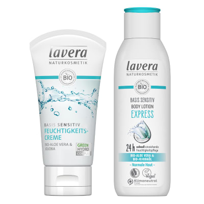 Bild: Lavera-Set aus Feuchtigkeitscreme und Body Lotion