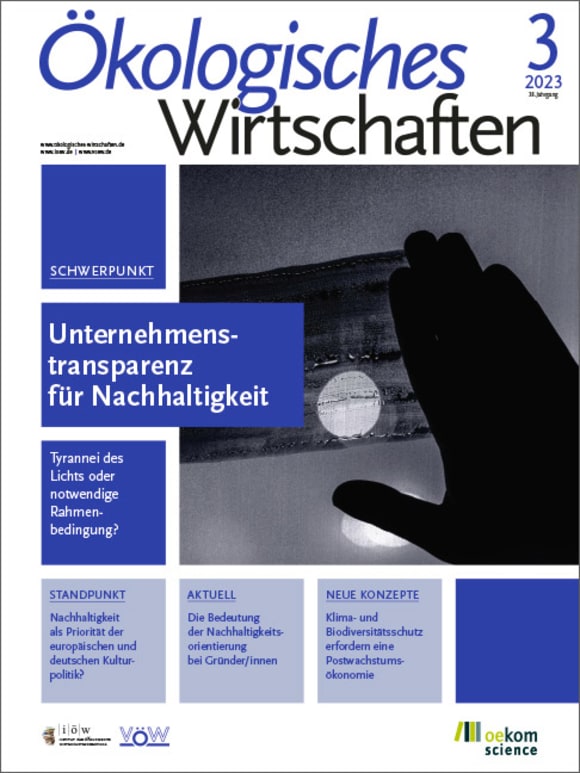 Cover: Unternehmenstransparenz für Nachhaltigkeit