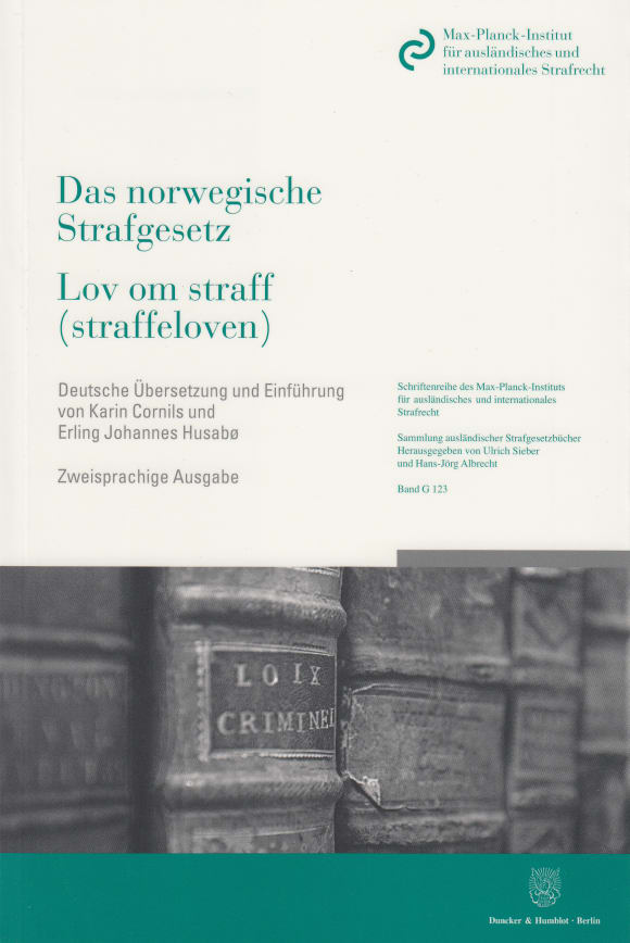 Cover Das norwegische Strafgesetz / Lov om straff (straffeloven)