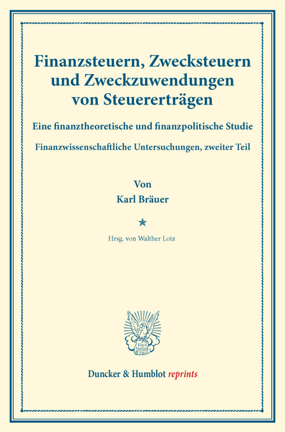 Cover Finanzsteuern, Zwecksteuern und Zweckzuwendungen von Steuererträgen