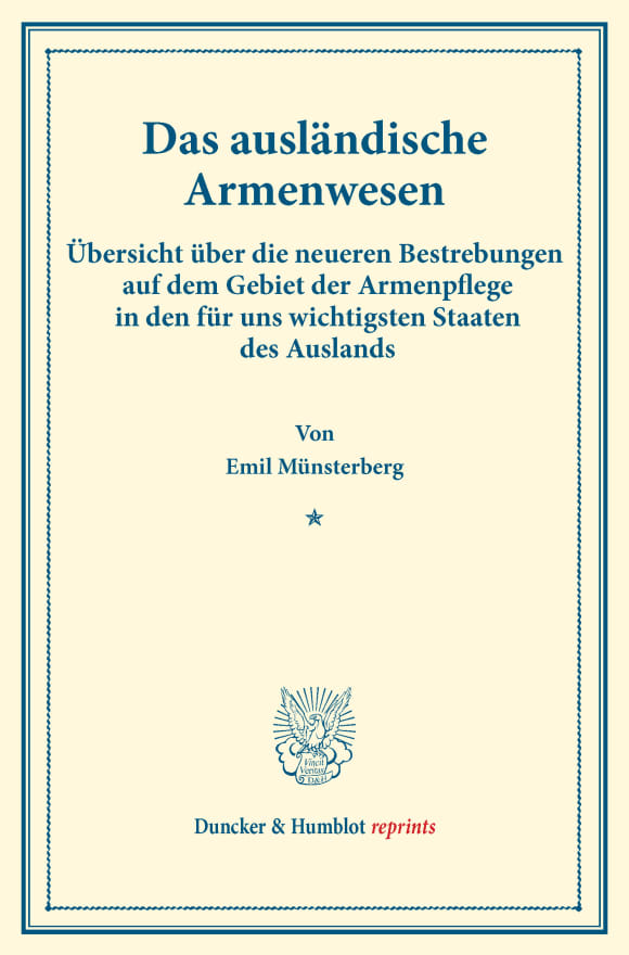 Cover Das ausländische Armenwesen