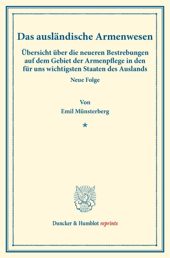 Cover Das ausländische Armenwesen