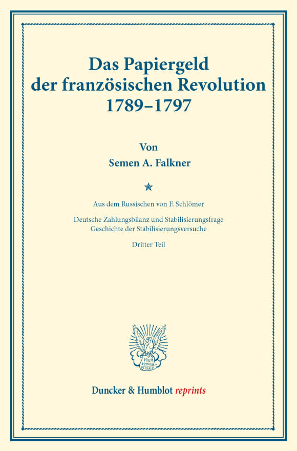 Cover Das Papiergeld der französischen Revolution 1789–1797