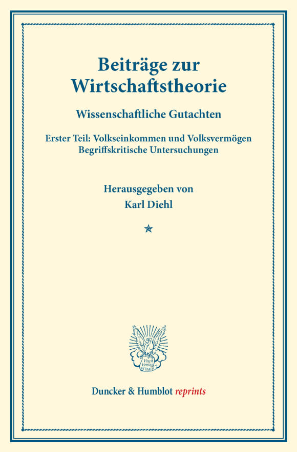 Cover Beiträge zur Wirtschaftstheorie