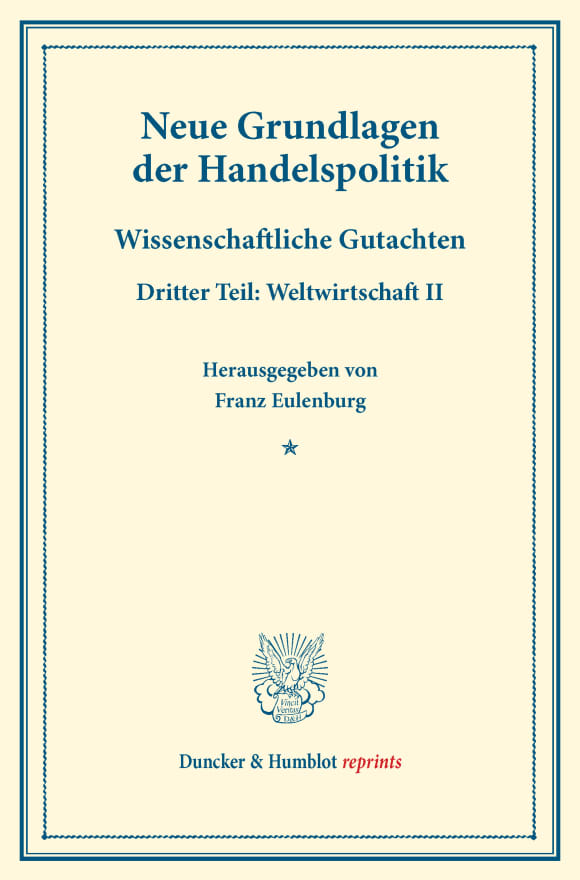 Cover Neue Grundlagen der Handelspolitik