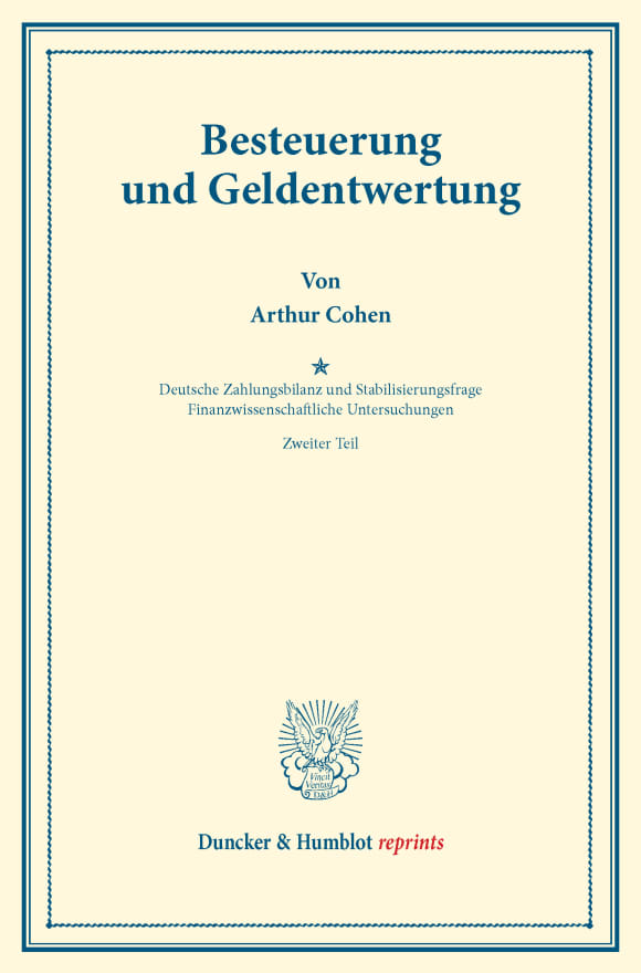 Cover Besteuerung und Geldentwertung