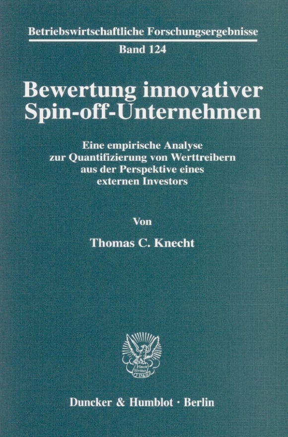 Cover Bewertung innovativer Spin-off-Unternehmen