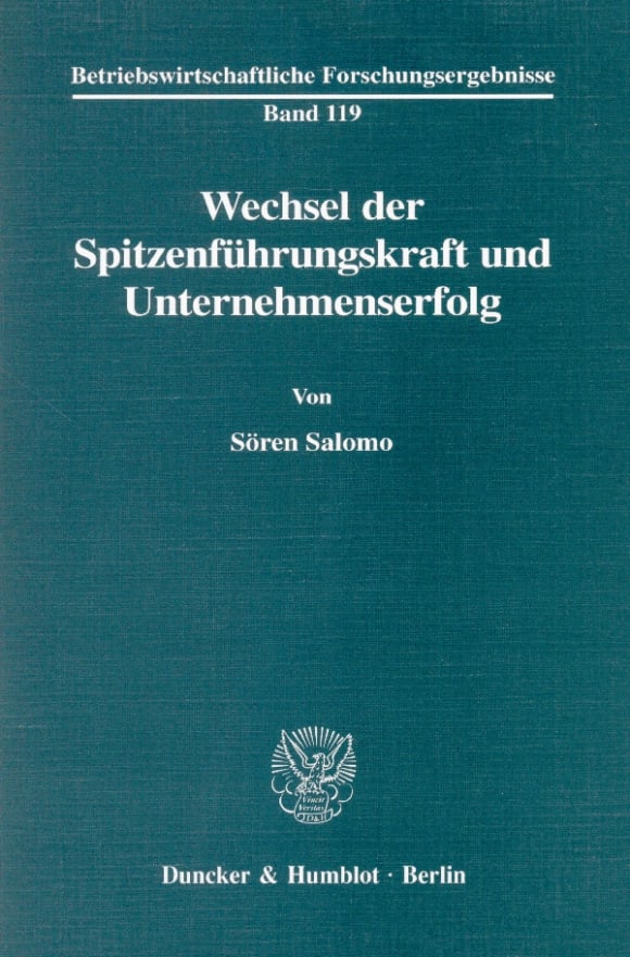 Cover Wechsel der Spitzenführungskraft und Unternehmenserfolg