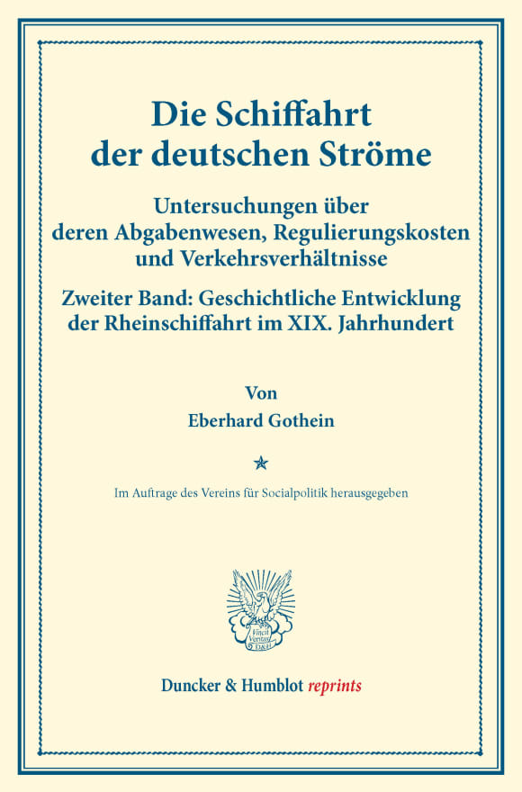 Cover Die Schiffahrt der deutschen Ströme