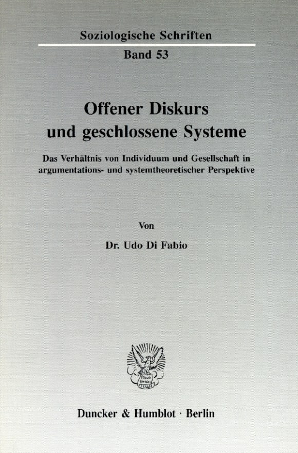 Cover Offener Diskurs und geschlossene Systeme