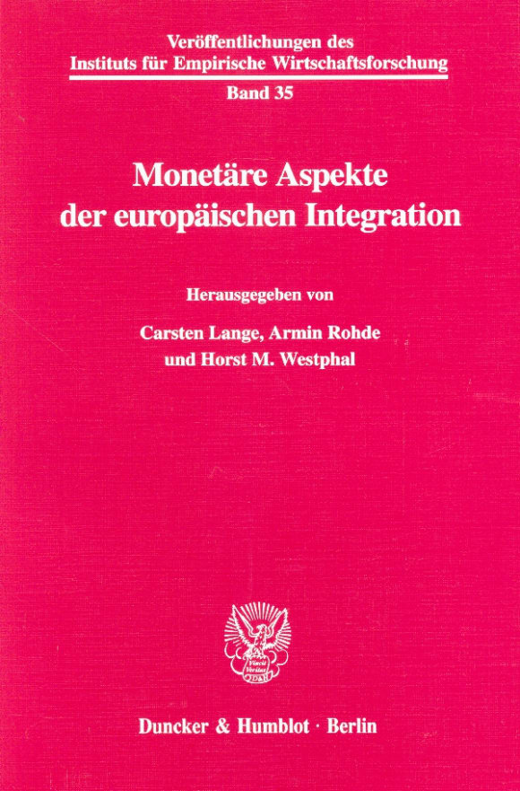 Cover Monetäre Aspekte der europäischen Integration