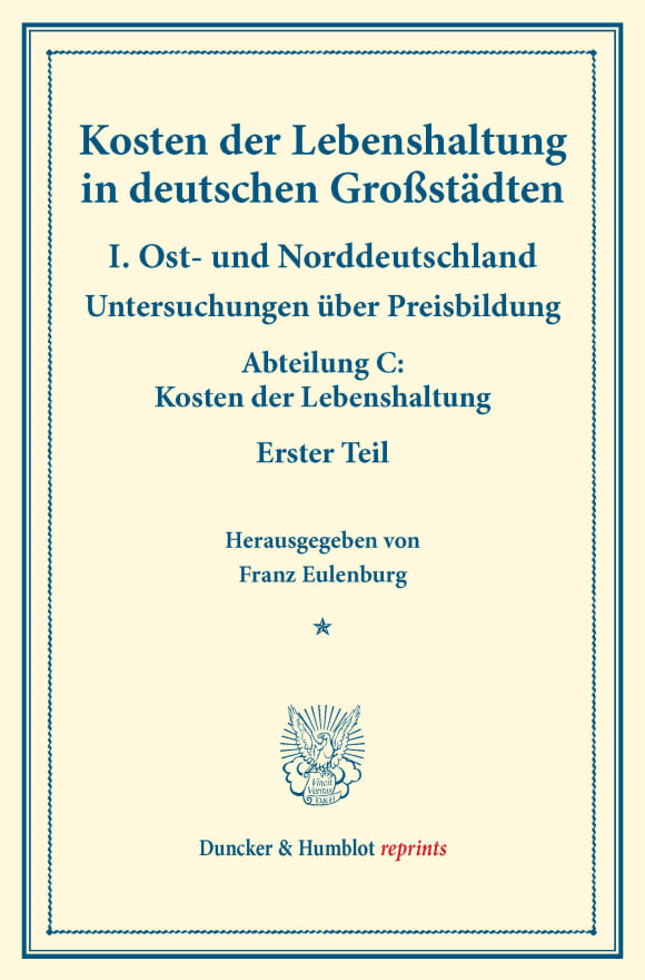 Cover Kosten der Lebenshaltung in deutschen Großstädten