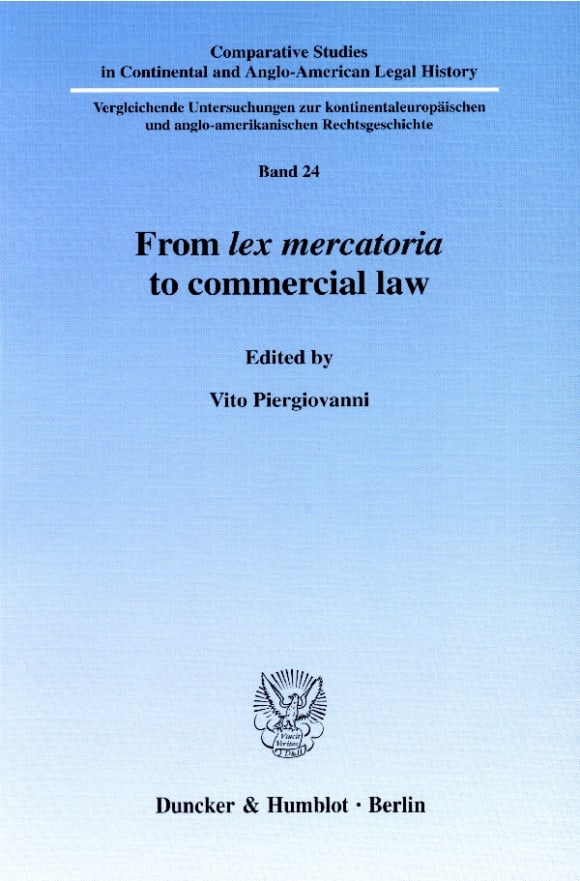 Cover From lex mercatoria to commercial law