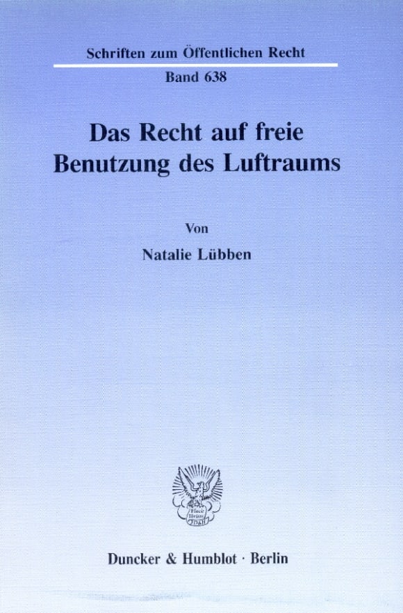 Cover Das Recht auf freie Benutzung des Luftraums