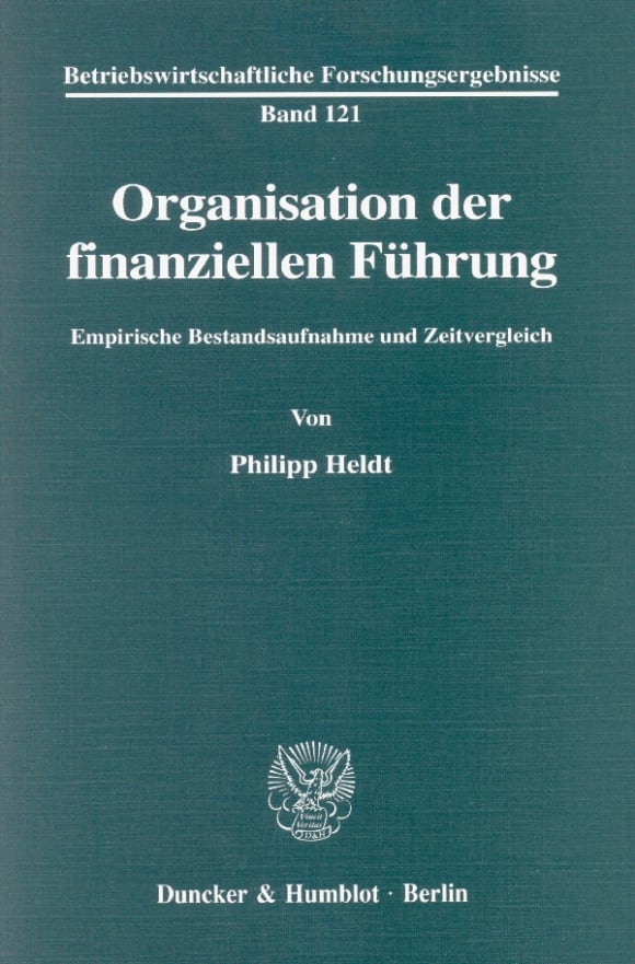 Cover Organisation der finanziellen Führung