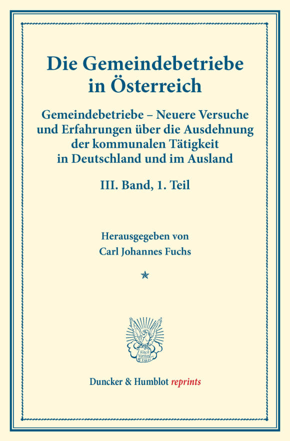 Cover Die Gemeindebetriebe in Österreich