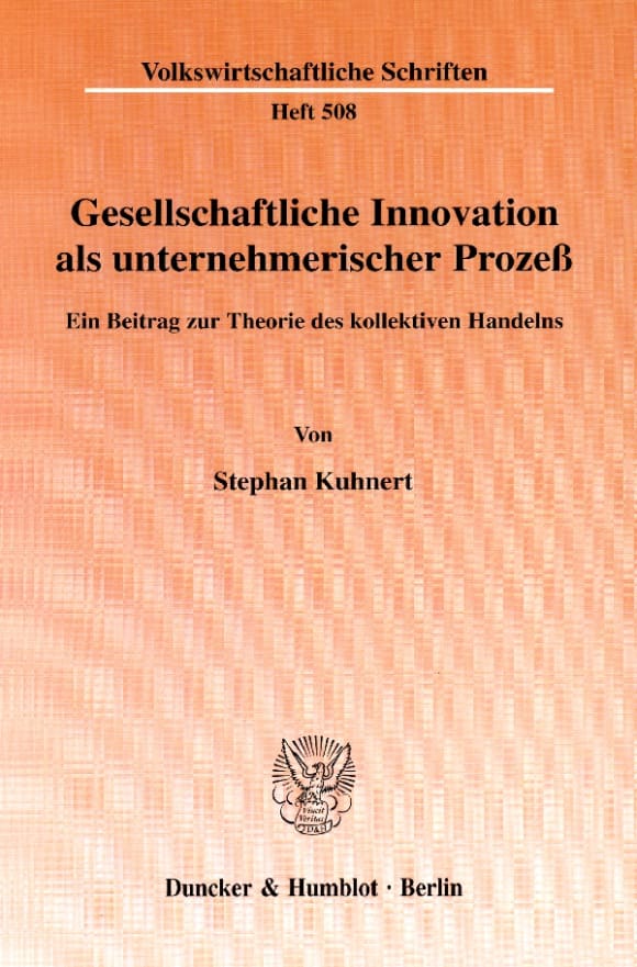 Cover Gesellschaftliche Innovation als unternehmerischer Prozeß