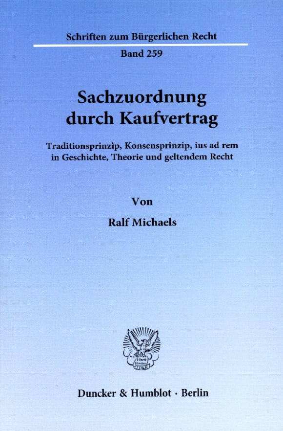 Cover Sachzuordnung durch Kaufvertrag