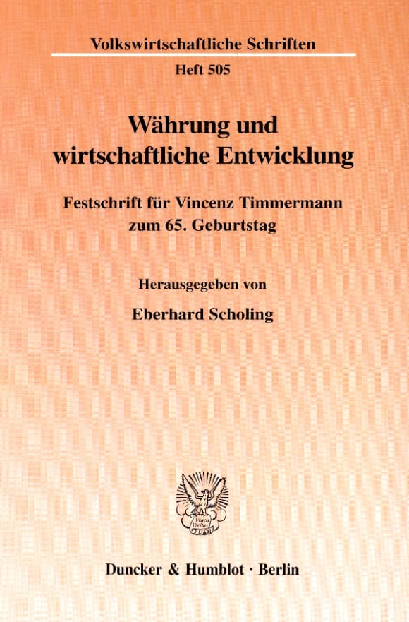 Cover Währung und wirtschaftliche Entwicklung