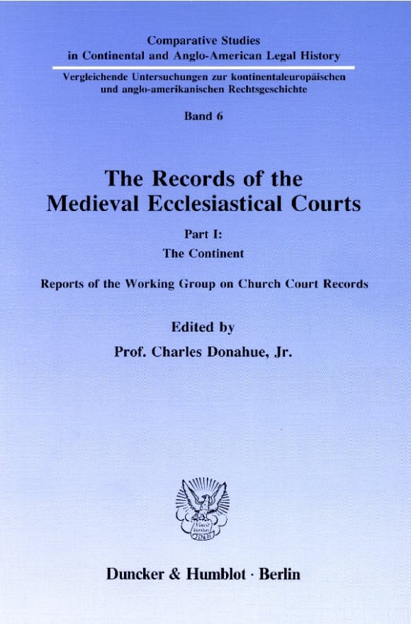 Cover The Records of the Medieval Ecclesiastical Courts