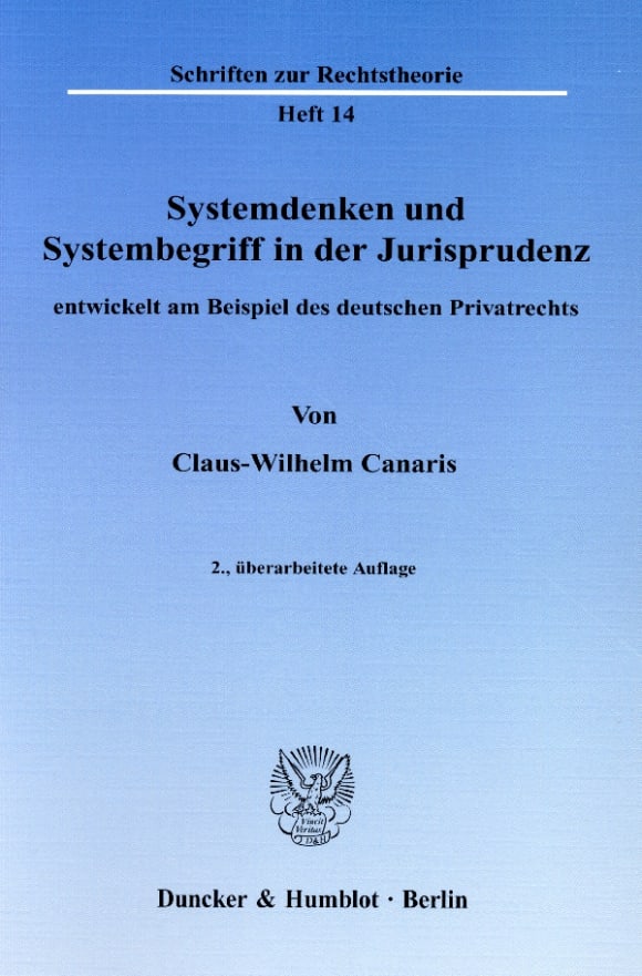 Cover Systemdenken und Systembegriff in der Jurisprudenz,