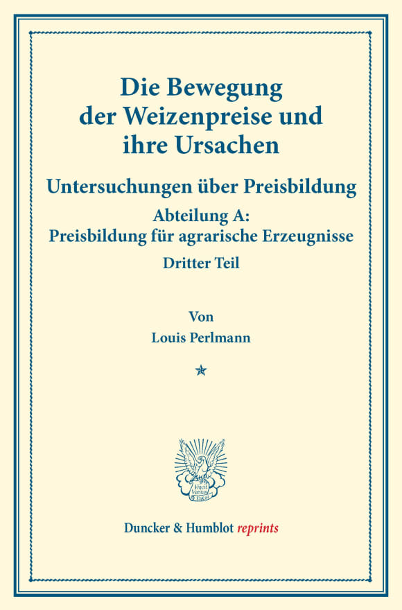 Cover Die Bewegung der Weizenpreise und ihre Ursachen