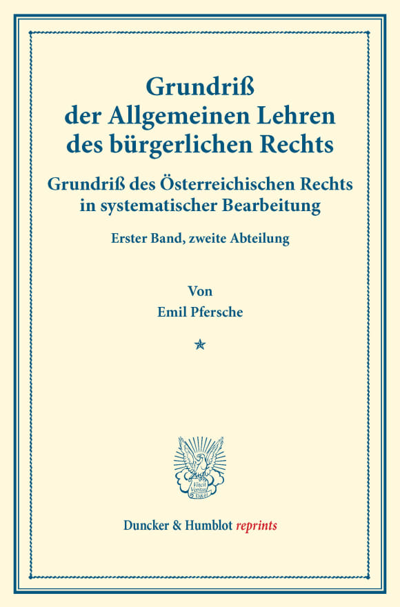 Cover Grundriß der Allgemeinen Lehren des bürgerlichen Rechts