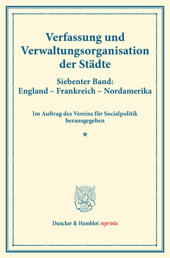 Cover Verfassung und Verwaltungsorganisation der Städte