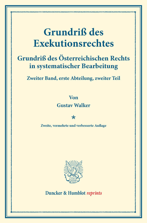 Cover Grundriß des Exekutionsrechtes