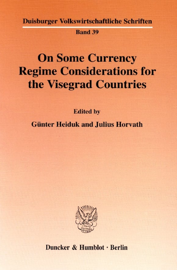 Cover On Some Currency Regime Considerations for the Visegrad Countries