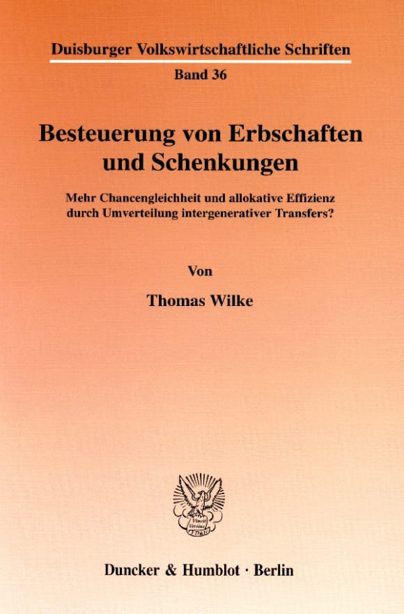 Cover Besteuerung von Erbschaften und Schenkungen