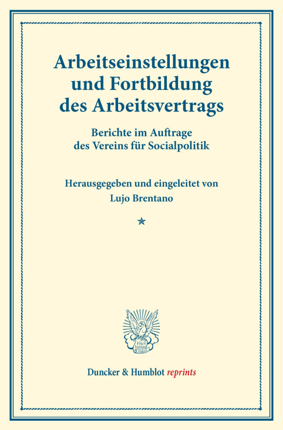 Cover Arbeitseinstellungen und Fortbildung des Arbeitsvertrags