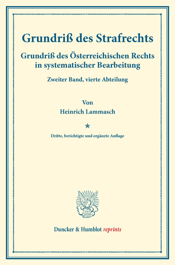 Cover Grundriß des Strafrechts