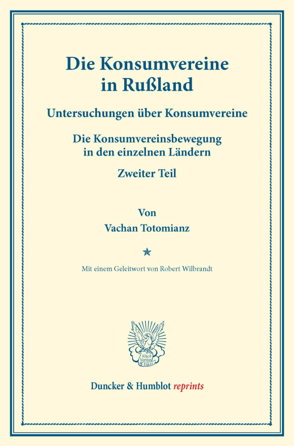 Cover Die Konsumvereine in Rußland