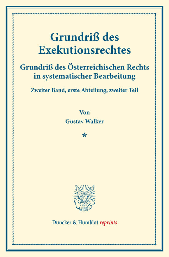 Cover Grundriß des Exekutionsrechtes