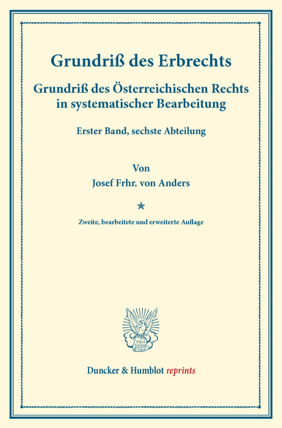 Cover Grundriß des Erbrechts