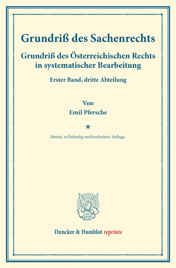 Cover Grundriß des Sachenrechts