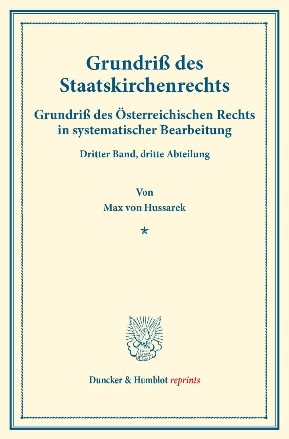 Cover Grundriß des Staatskirchenrechts