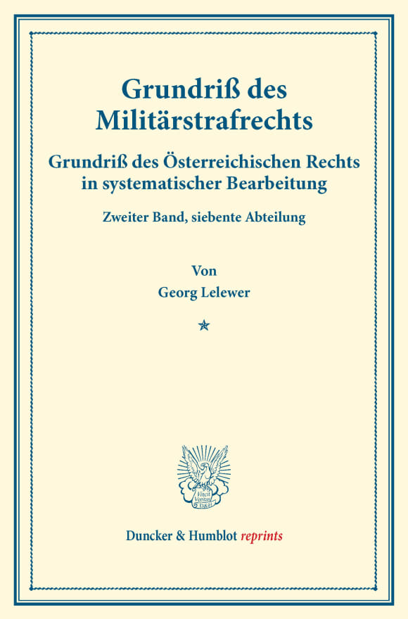 Cover Grundriß des Militärstrafrechts