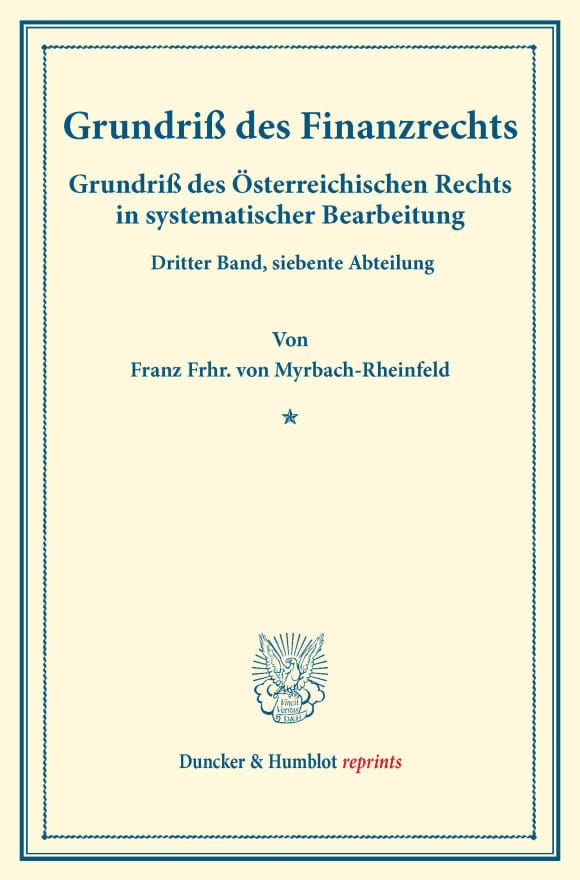 Cover Grundriß des Finanzrechts