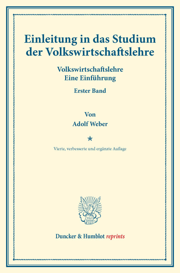 Cover Einleitung in das Studium der Volkswirtschaftslehre