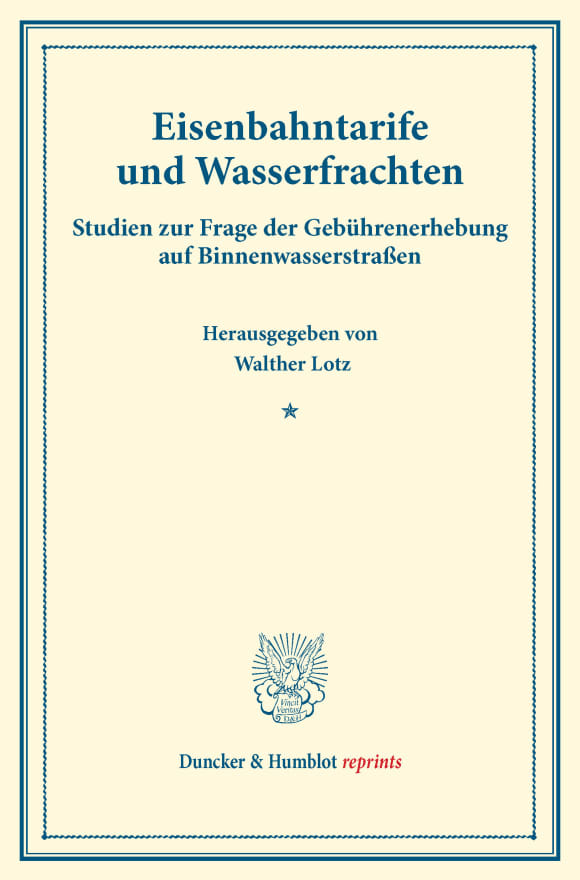 Cover Eisenbahntarife und Wasserfrachten