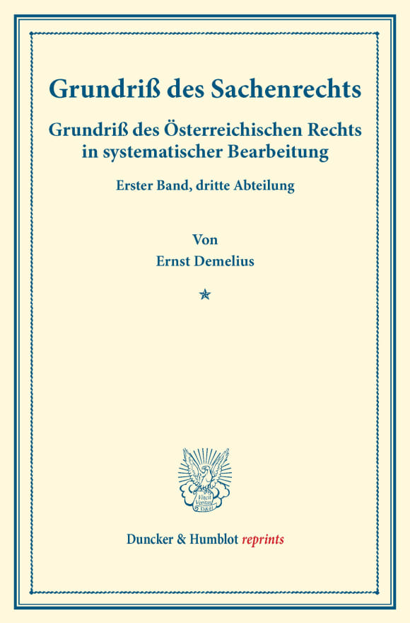 Cover Grundriß des Sachenrechts