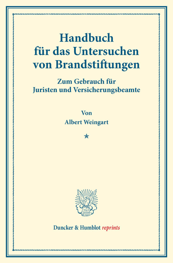 Cover Handbuch für das Untersuchen von Brandstiftungen