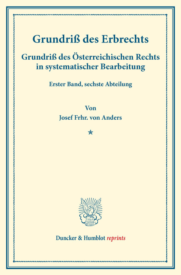 Cover Grundriß des Erbrechts