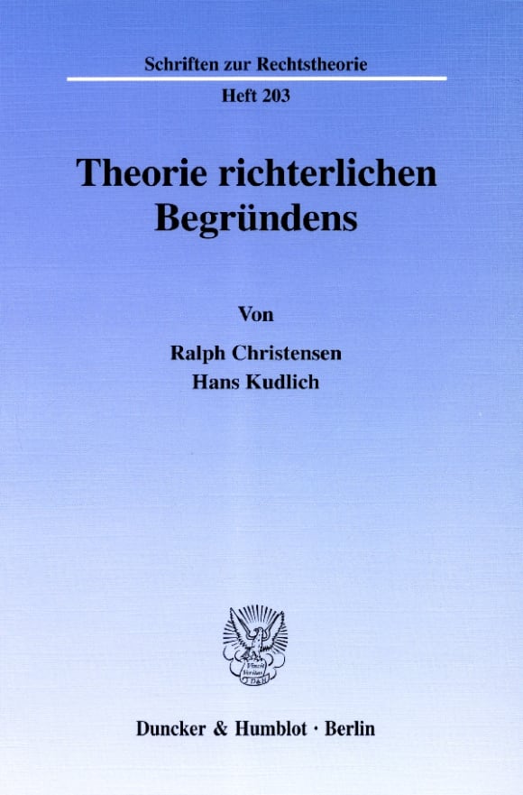 Cover Theorie richterlichen Begründens