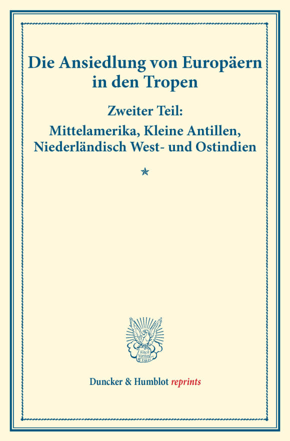 Cover Die Ansiedlung von Europäern in den Tropen