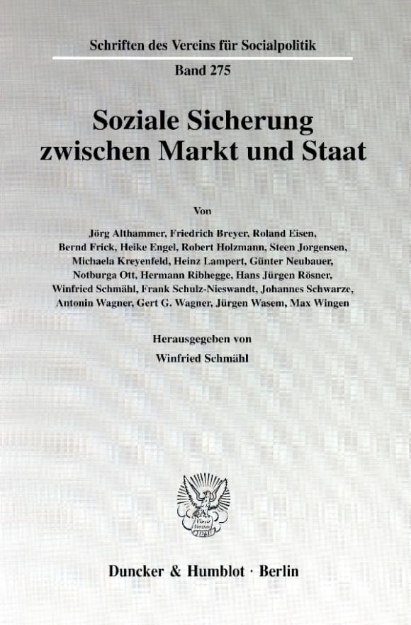 Cover Soziale Sicherung zwischen Markt und Staat